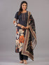 Black Digital Print Mirror Work Kurti Set