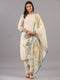 Beige Sequins and Beads Work Kurti Set