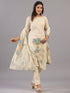 Beige Sequins and Beads Work Kurti Set