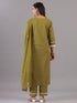 Olive Embroidered Kurti Set