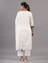 White Mirror Work Kurti Set