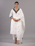 White Mirror Work Kurti Set