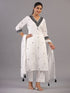 White Mirror Work Kurti Set
