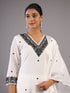 White Mirror Work Kurti Set