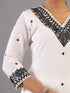 White Mirror Work Kurti Set