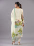 Cream Botanical Print Kurti Set