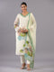Cream Botanical Print Kurti Set