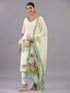 Cream Botanical Print Kurti Set