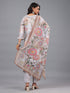 Grey Printed Kurti set With Lace Details