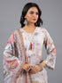 Grey Printed Kurti set With Lace Details