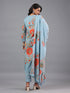 Grey Printed Mirror Work Kurti Set