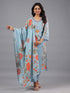 Grey Printed Mirror Work Kurti Set