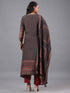 Black Ajrakh Print Kurti Set With Beads Details