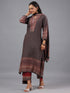 Black Ajrakh Print Kurti Set With Beads Details