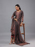 Black Ajrakh Print Kurti Set With Beads Details