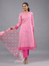 Pink Cotton Kurti With Mirror Lace Details