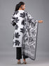 White Abstract Print Kurti Set
