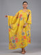 Yellow Printed Mirror Work Kurti Set