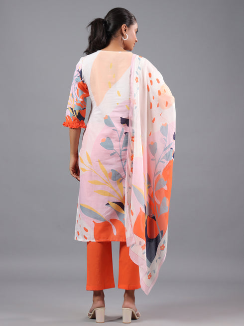 Assorted Colorful Abstract Print Kurti Set