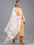 Mustard Floral Print Kurti Set