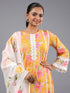 Mustard Floral Print Kurti Set