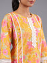 Mustard Floral Print Kurti Set
