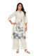Amchoor Blue Cotton Floral Print KURTI SET for Women's