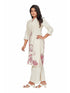 Amchoor Maroon Cotton Floral Print KURTI SET for Women's