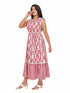 Amchoor Mauve Cotton Abstract Print Dresses for Women's