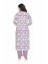 Amchoor Purple Cotton Floral Print KURTI SET for Women's