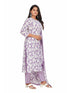 Amchoor Purple Cotton Floral Print KURTI SET for Women's