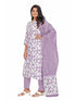 Amchoor Purple Cotton Floral Print KURTI SET for Women's