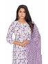 Amchoor Purple Cotton Floral Print KURTI SET for Women's