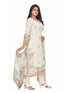 Amchoor Cream Cotton Floral Print KURTI SET for Women's