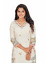 Amchoor Cream Cotton Floral Print KURTI SET for Women's