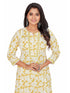Amchoor Musturd Cotton Floral Print KURTI SET for Women's