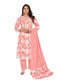 Amchoor Peach Cotton Floral Print KURTI SET for Women's