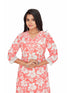 Amchoor Peach Cotton Floral Print KURTI SET for Women's