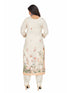 Amchoor Cream Cotton Floral Print KURTI SET for Women's