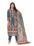Amchoor Blue Cotton Ajrakh Print KURTI SET for Women's