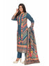 Amchoor Blue Cotton Ajrakh Print KURTI SET for Women's