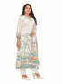 Amchoor Cream Cotton Floral Print KURTI SET for Women's