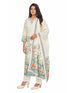 Amchoor Cream Cotton Floral Print KURTI SET for Women's