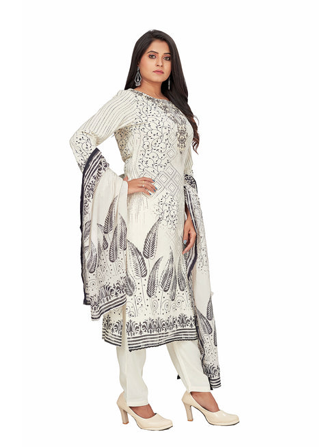 Amchoor Cream Rayon Floral Print KURTI SET for Women's