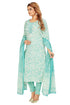 Amchoor Aqua Cotton Floral Print Kurti Set for Women's