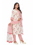 Amchoor Red Cotton Floral Print KURTI SET for Women's