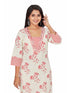 Amchoor Red Cotton Floral Print KURTI SET for Women's