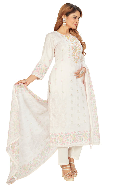 Amchoor Pink Gucci Silk Floral Print Kurti Set for Women's