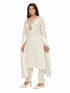 Amchoor Cream Cotton Embroidered KURTI SET for Women's