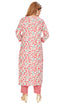 Amchoor Pink Cotton Floral Print Kurti Set for Women's